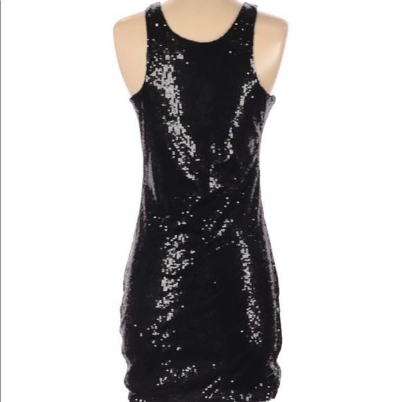 BLQ. MKT Black Sequin Racer Back Cocktail Dress Size Small - Picture 3 of 7